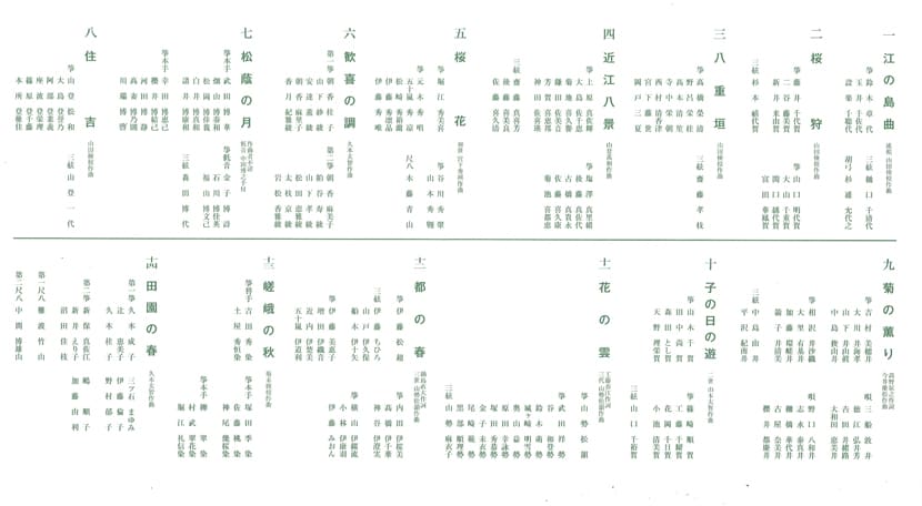 「第九十六回 山田流箏曲協会定期演奏会」のチラシ裏